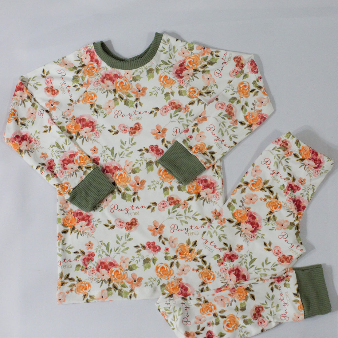 Patti's Fall Floral Pajamas - Short or Long Sleeve (3 months to kids 14)
