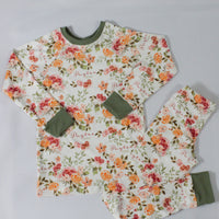 Patti's Fall Floral Pajamas - Short or Long Sleeve (3 months to kids 14)