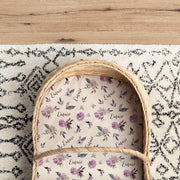 Bassinet Sheet - Personalized Purple Floral Baby Bedding | Machine Washable