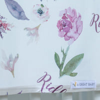 Plum Perfect Blankie - Personalized Baby Swaddle Blanket With Satin Trim Wrap