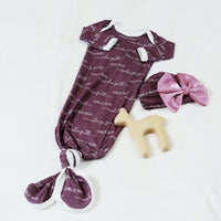 Camden Plum Perfect Knotted Baby Gown