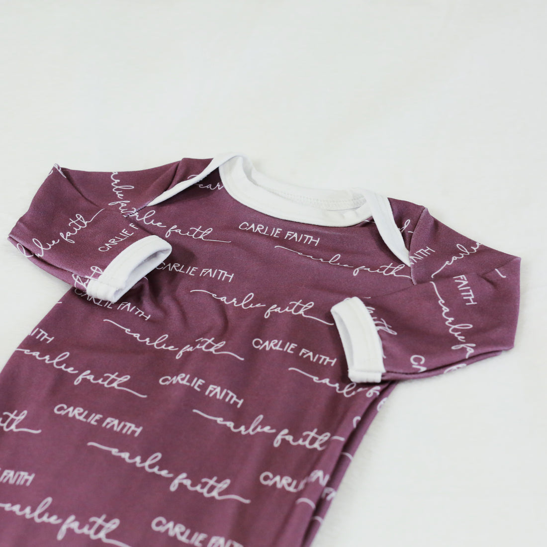 Camden Plum Perfect Knotted Baby Gown