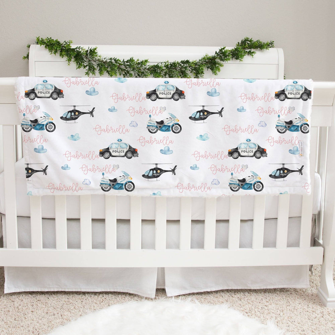 Police Hero Girl Baby Deluxe Blanket