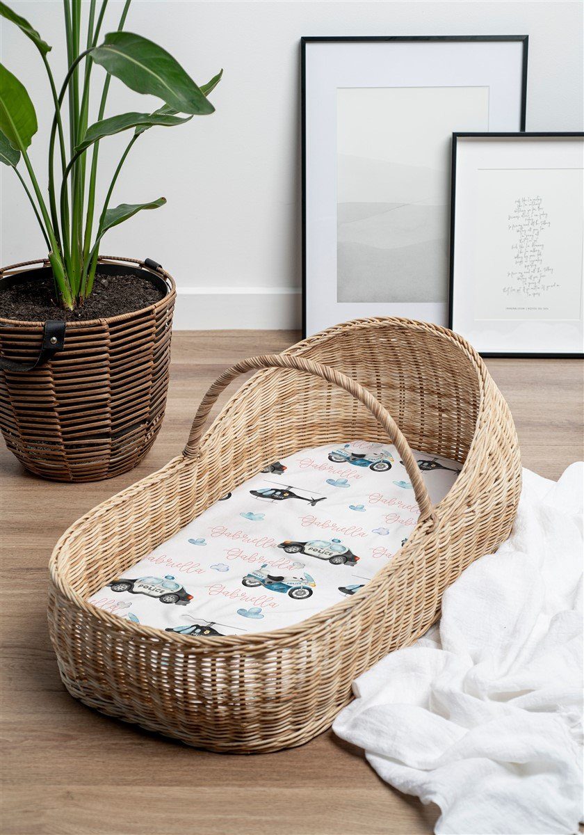 Police Hero Girl Bassinet Sheet