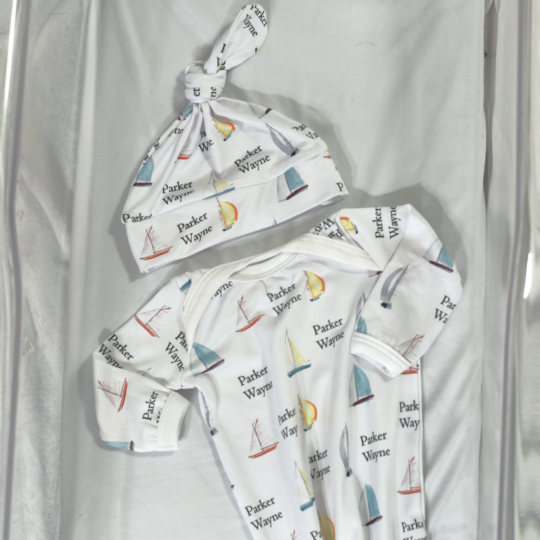 Sailboat Knotted Baby Gown