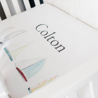 Sailboat Personalized Custom  Crib Sheet