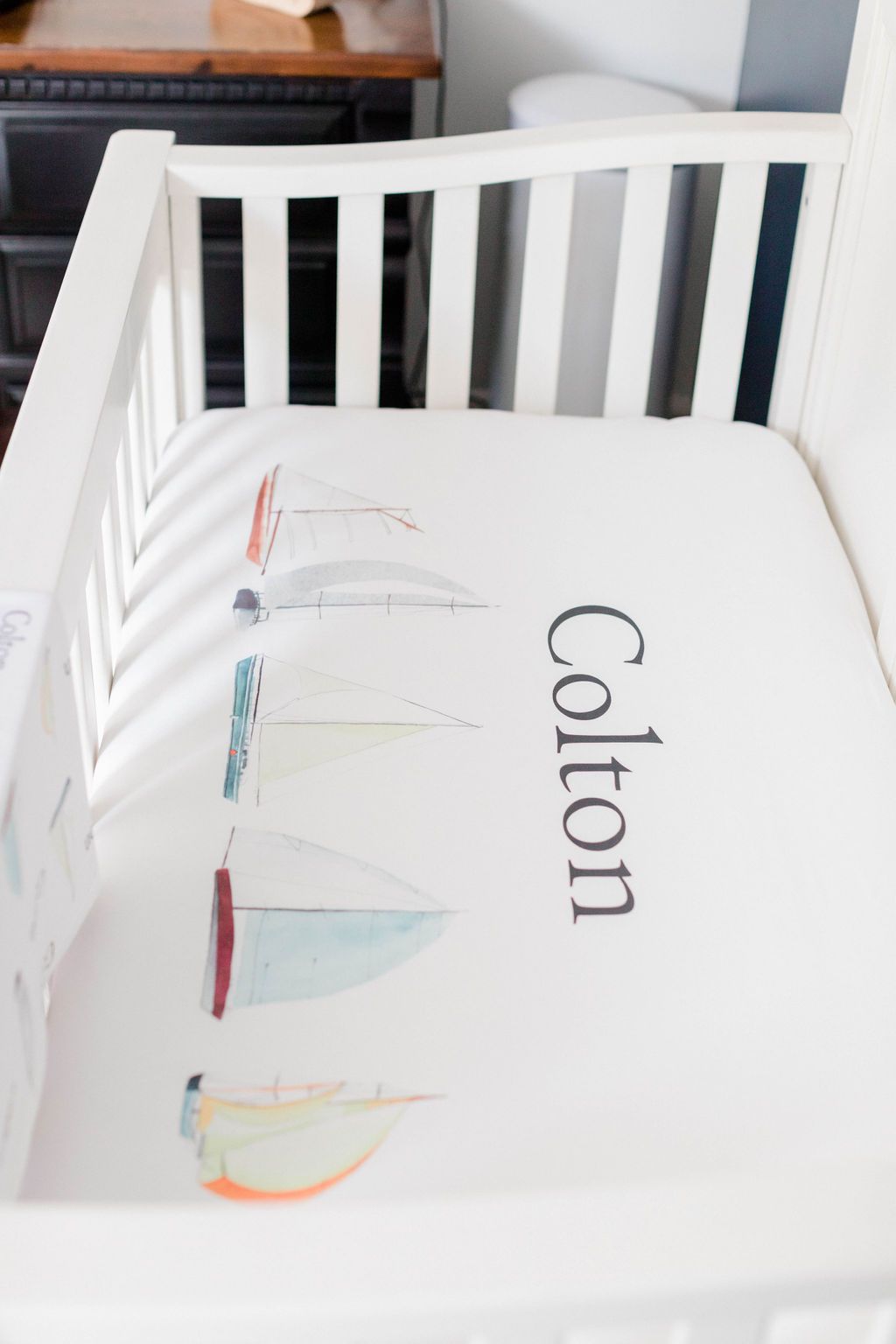 Sailboat Personalized Custom  Crib Sheet