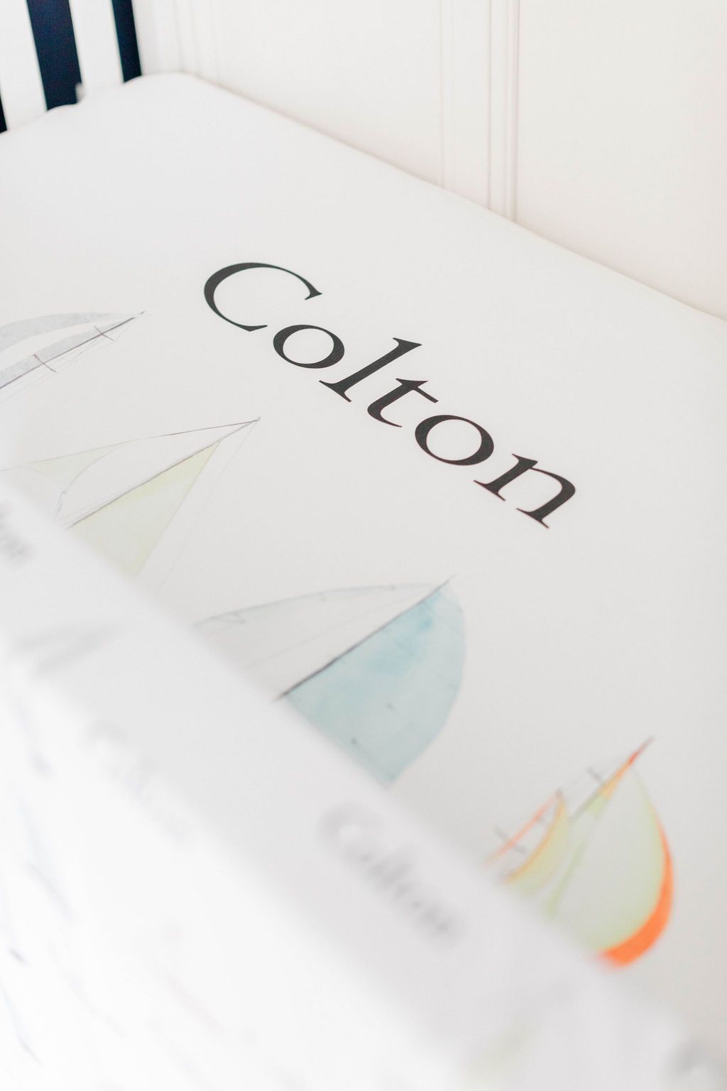 Sailboat Personalized Custom  Crib Sheet