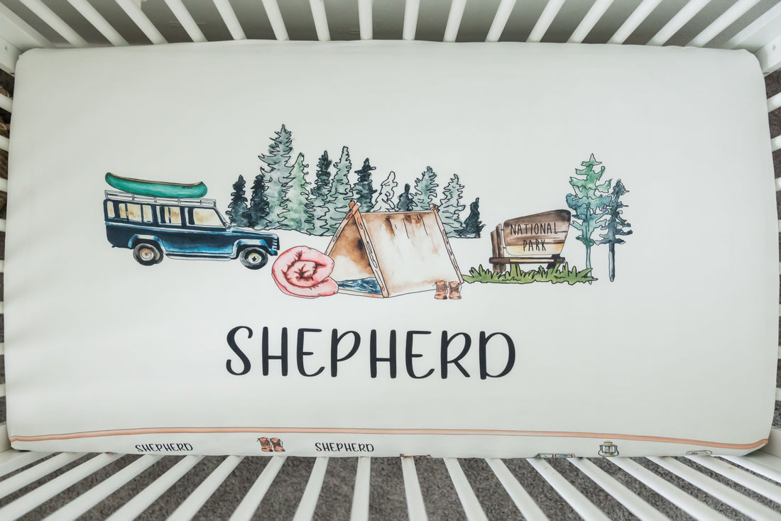 National Parks Theme Custom Personalized Crib Sheet Crib Sheet
