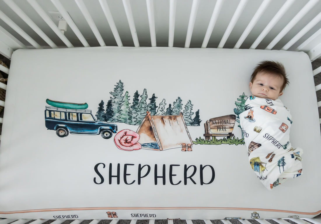 National Parks Theme Custom Personalized Crib Sheet Crib Sheet