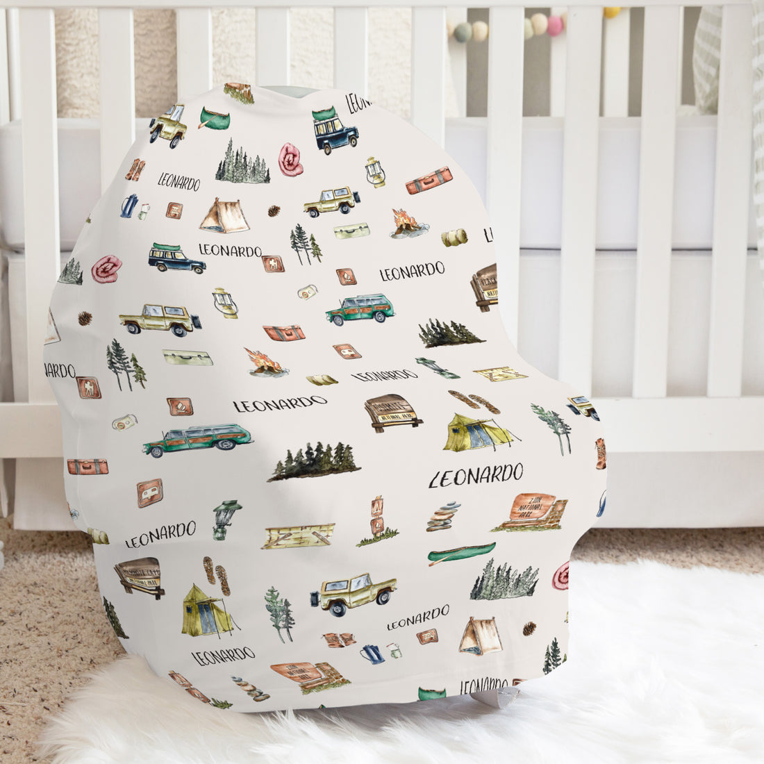 Baby Car Seat Cover - National Parks Breathable Stretchy Jersey Protector