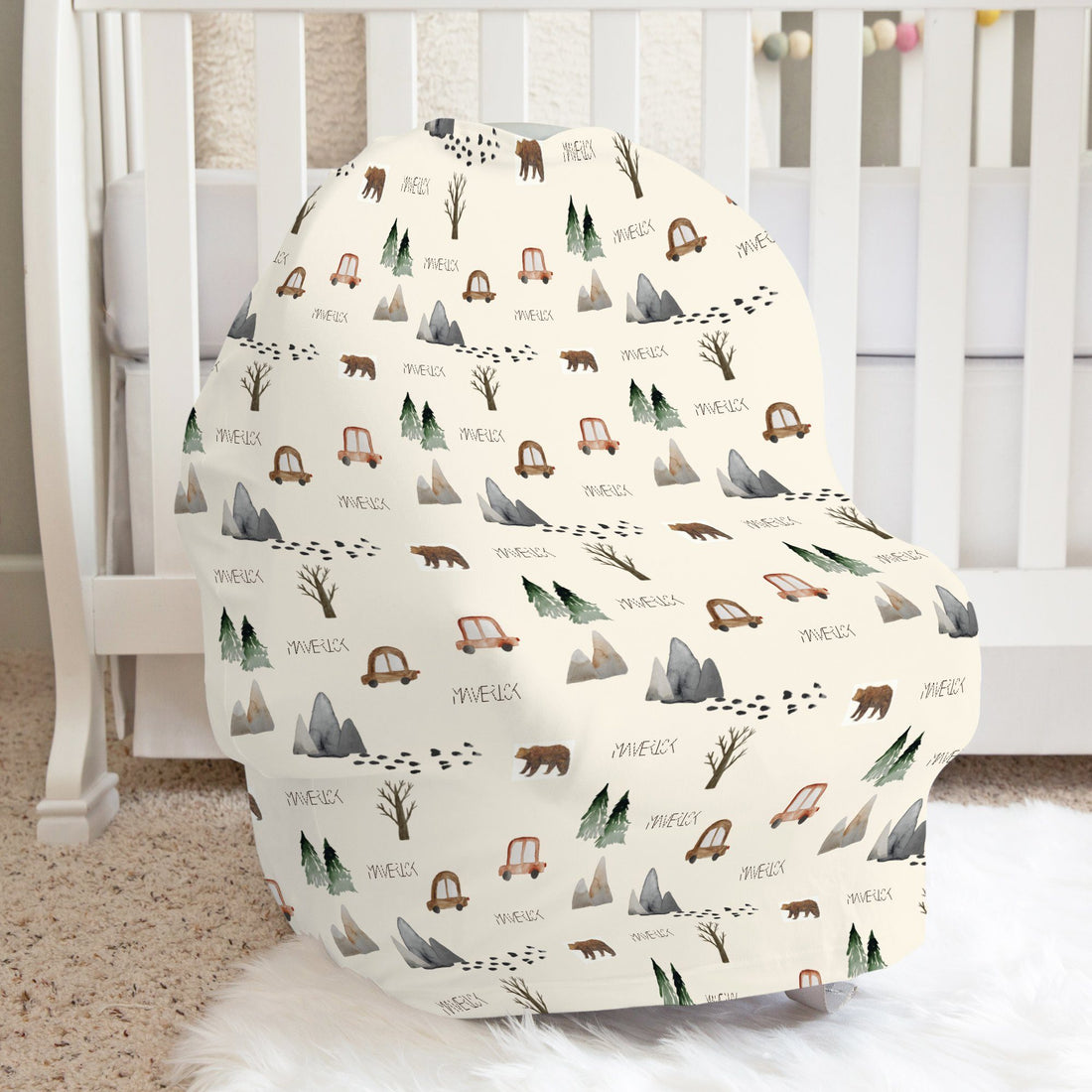 Baby Car Seat Cover - Breathable Stretchy Jersey Protector for Infant Safety