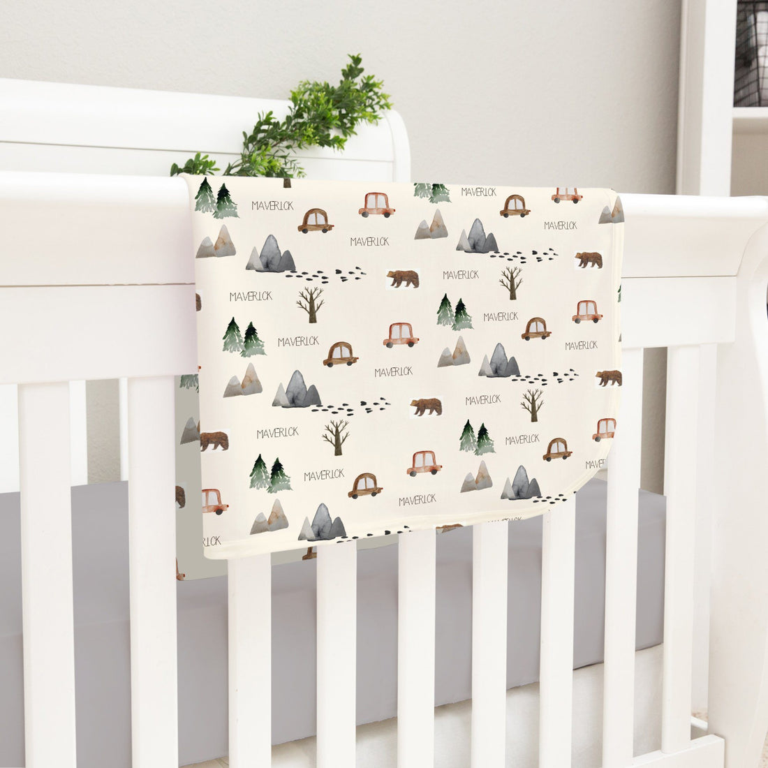 Personalized Baby Swaddle | Keepsake Baby Receiving Blanket With Satin Trim