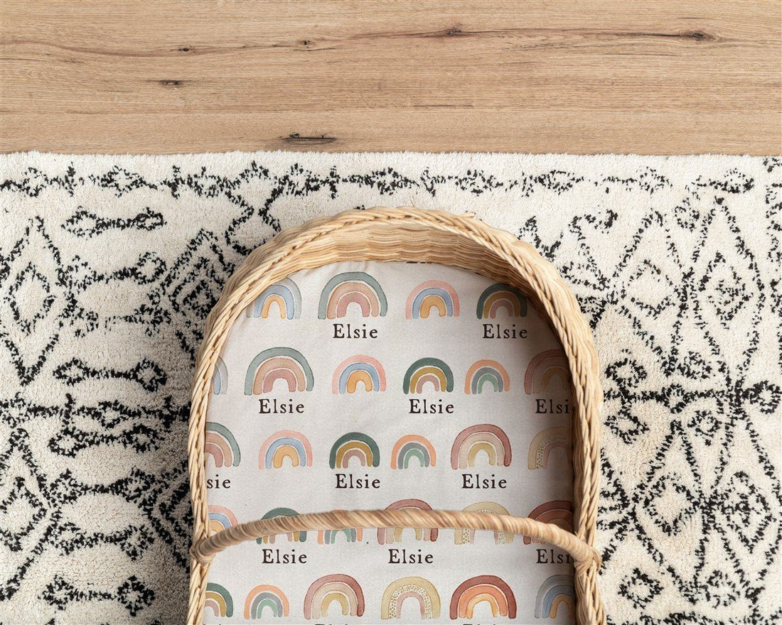 Rainbow Neutral Bassinet Sheet