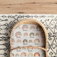 Rainbow Neutral Bassinet Sheet