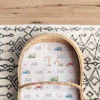 Little Diggers Bassinet Sheet with Name