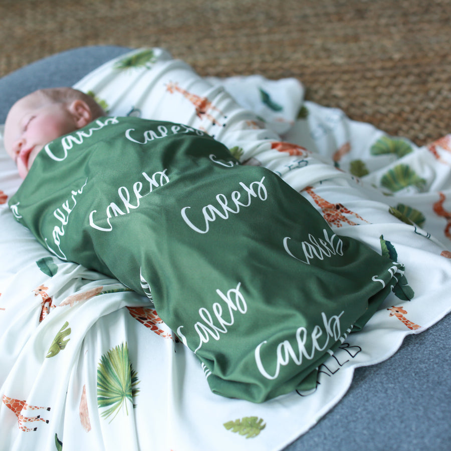 Carter Olive Army Stretchy Swaddle