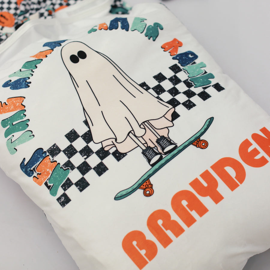 "Hey There Pumpkin" and "Ghosts on Skateboards" Halloween Pillowcase