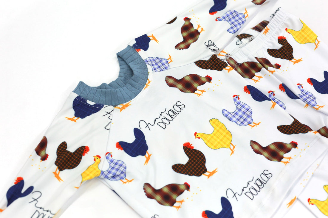 Blue Calico Chickens Personalized Easter Pajamas