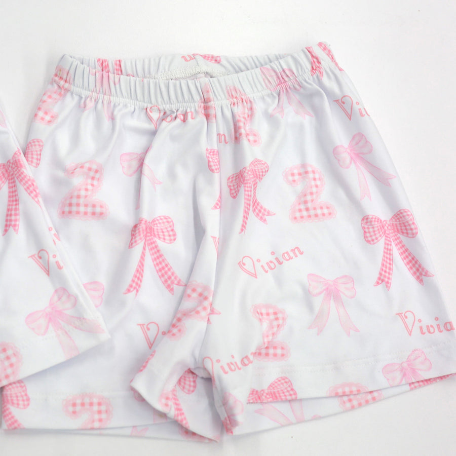 Heirloom Pink Birthday Girl Pajamas - Short or Long Sleeve (3 months to kids 14)