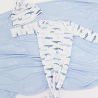 Whales Knotted Baby Gown