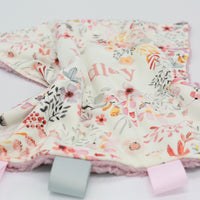 Harper Jane Pink Floral Minky Lovie | Security Blanket for Baby Girl