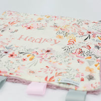 Harper Jane Pink Floral Minky Lovie | Security Blanket for Baby Girl