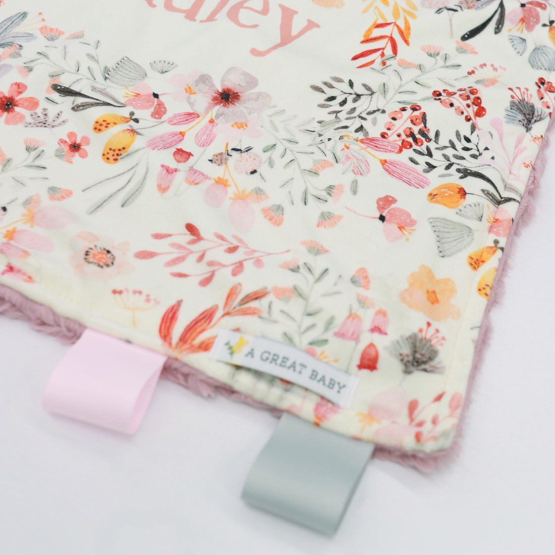 Harper Jane Pink Floral Minky Lovie | Baby Girl Security Blanket