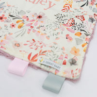 Harper Jane Pink Floral Minky Lovie | Security Blanket for Baby Girl