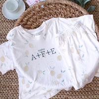 Lemon Print Mom's Day Pajama Set | Personalized with Kids' Initials