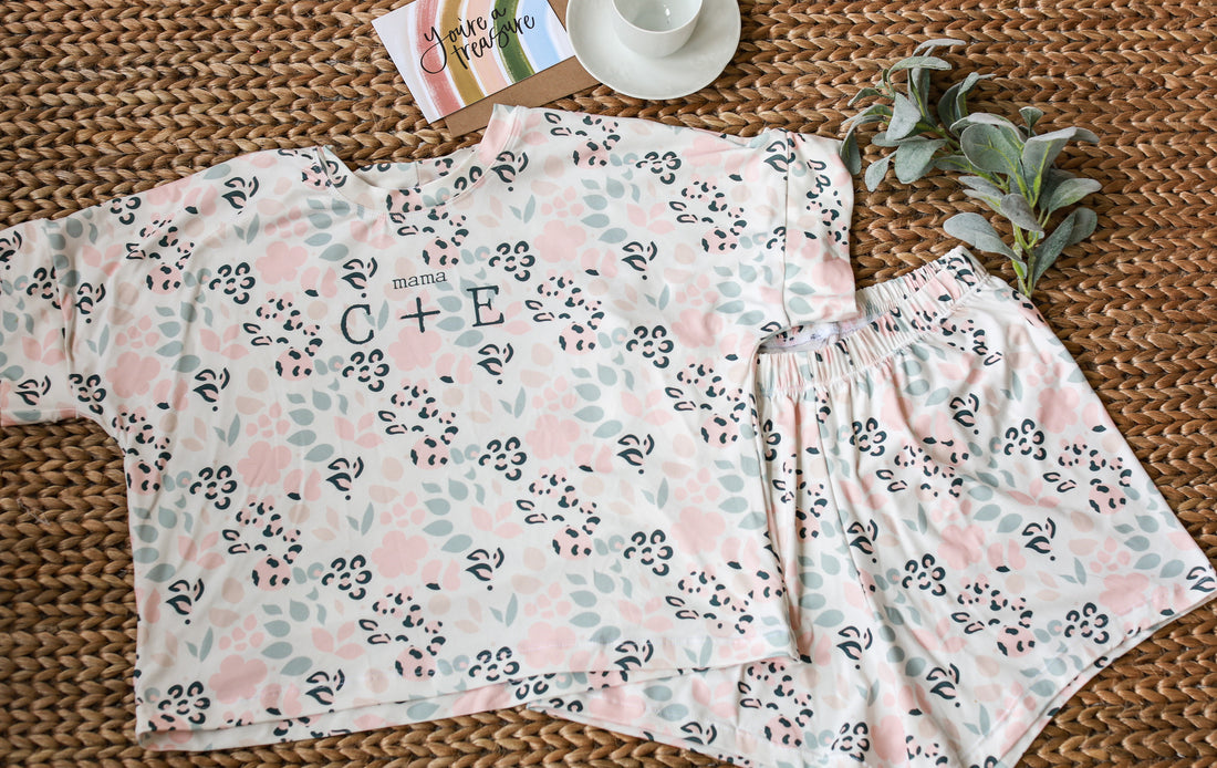Cheetah Print Mom's Day Pajama Set | Personalized with Kids' Initials