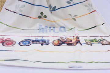 Tractor Days Minky Stroller Blanket