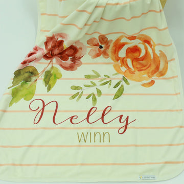 Patti's Fall Floral Minky Stroller Blanket for Baby Girls