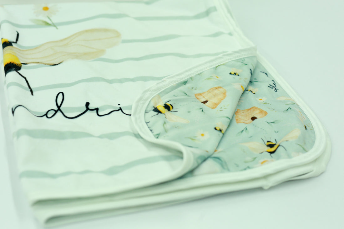 Bee's Knees Personalized Minky Stroller Blanket