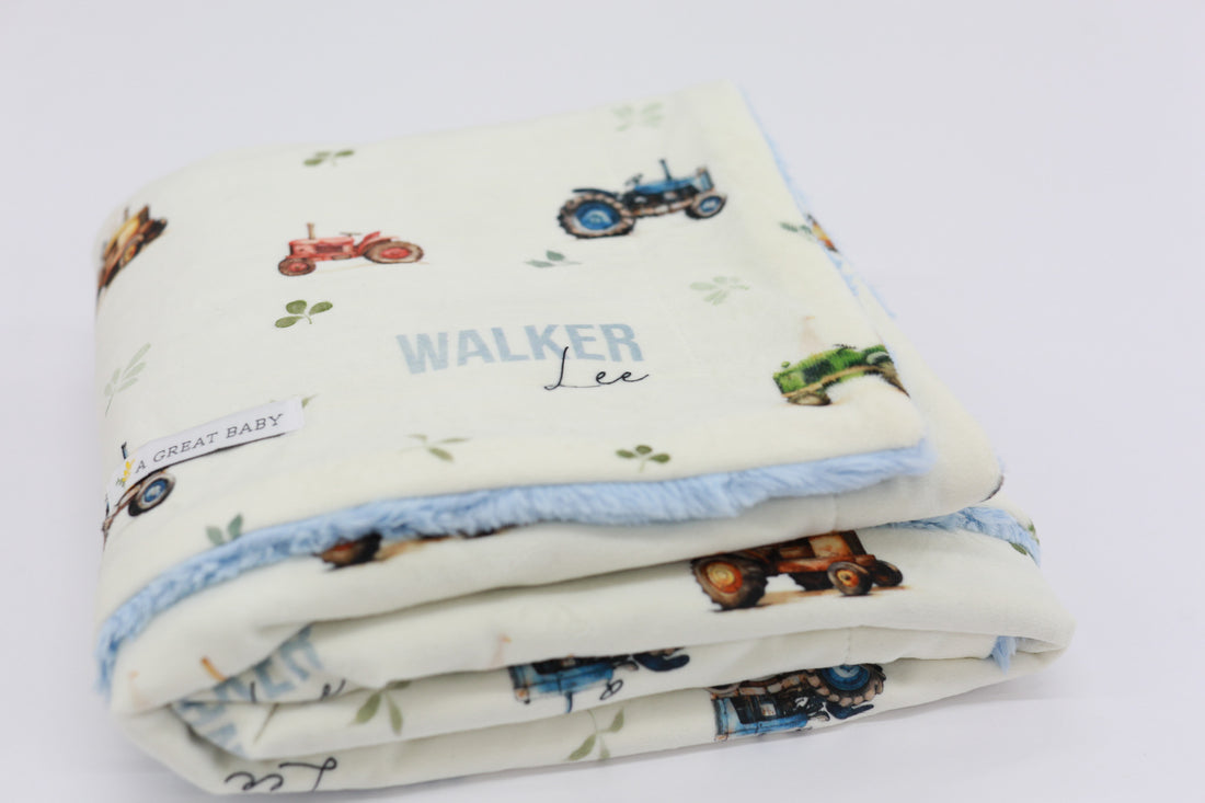 Tractor Days Baby Deluxe Blanket