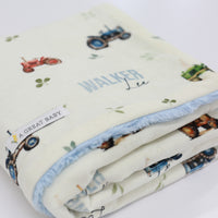 Tractor Days Baby Deluxe Blanket