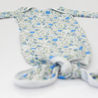 Blue Floral Baby Gown - Personalized, Soft, Newborn Gift