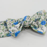Personalized Baby Blanket - Blue Floral Receiving Blanket with Satin Trim