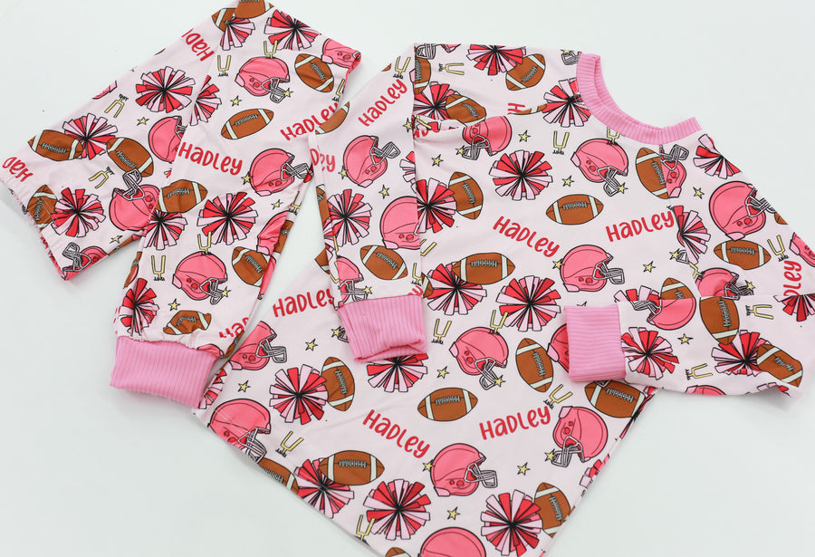 Cheerleader Print Personalized Pajamas for Girls, Fun & Comfy Outfit