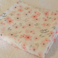 Peach Blossom Minky Stroller Blanket with Baby's Name