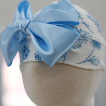 Round Hat With Satin Bow For Newborn