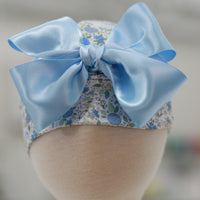 Round Hat With Satin Bow For Newborn