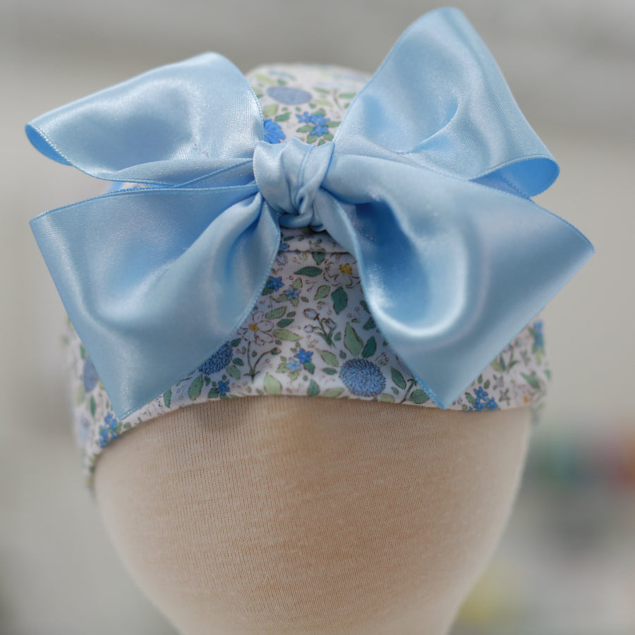 Round Hat With Satin Bow For Newborn
