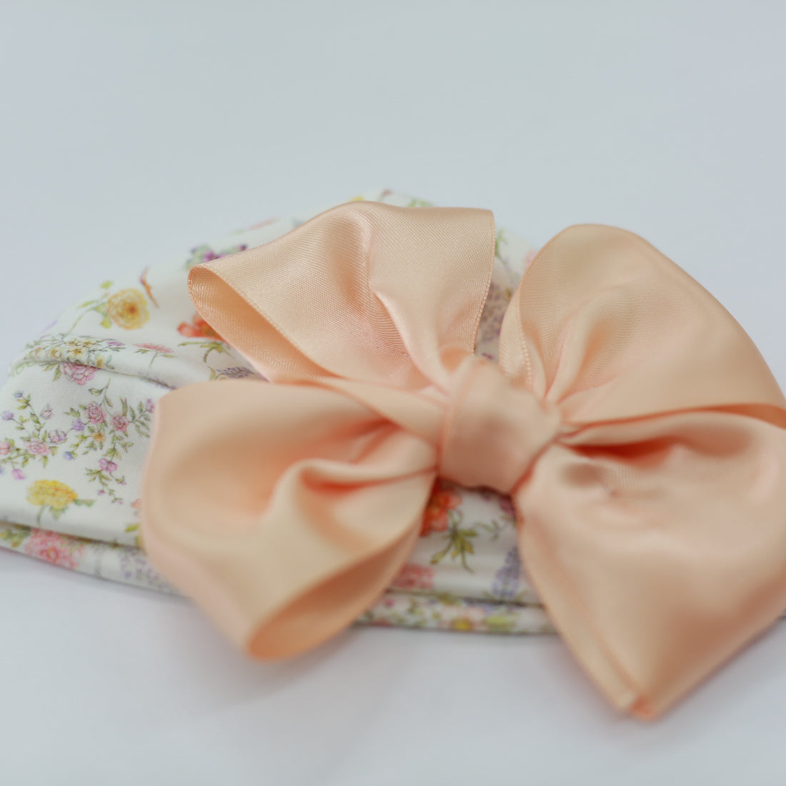 Floral Baby Girl Hat With Satin Bow