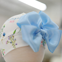 Floral Baby Girl Hat With Satin Bow