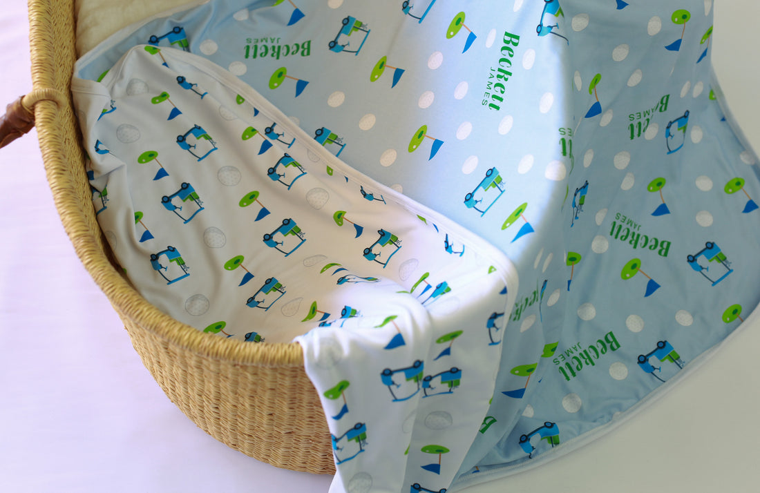 Blue Golf Baby Swaddle Blanket