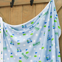 Blue Golf Baby Swaddle Blanket