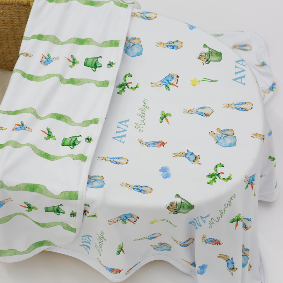 Peter Rabbit Baby Swaddle – Personalized Name Blanket