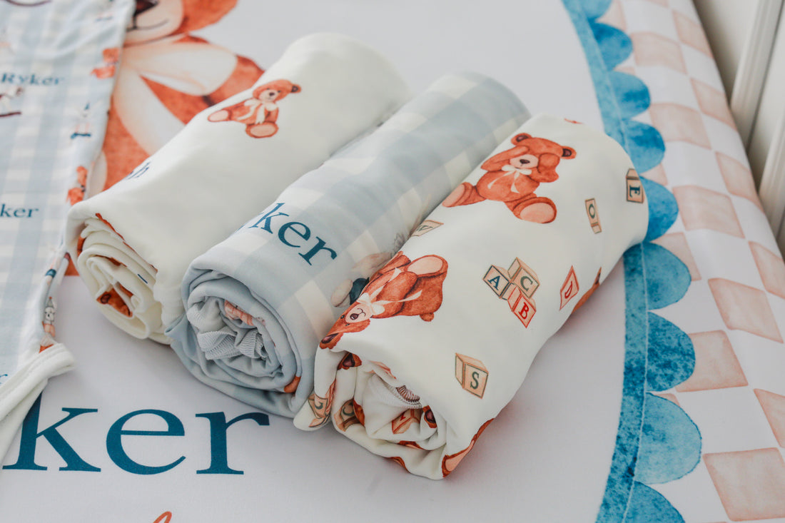 Stretchy Baby Swaddle – 3 Pack Teddy Bear Swaddling Blankets for Newborn Sleep