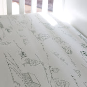 Farmhouse Toile Baby Boy Crib Sheet - Personalized Farm Nursery Bedding Blue or Green
